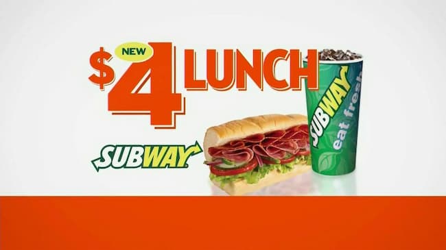 subway $4 lunch hours