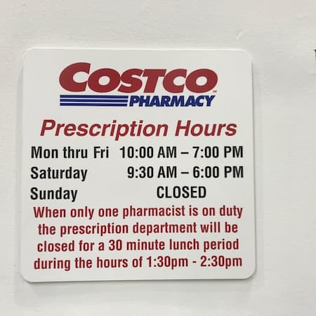  costco pharmacy hours monday