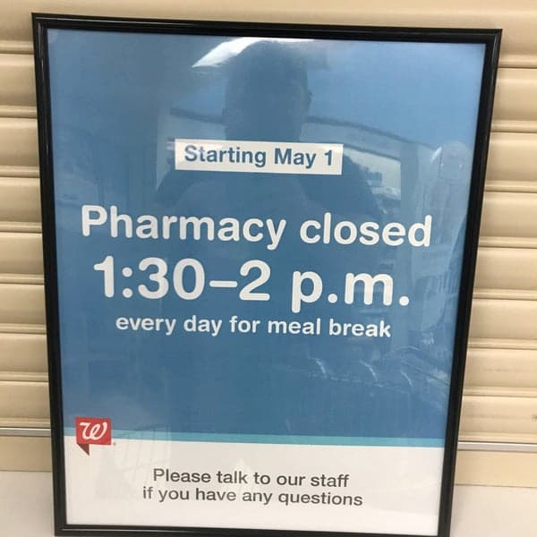 walgreens lunch hours pharmacy