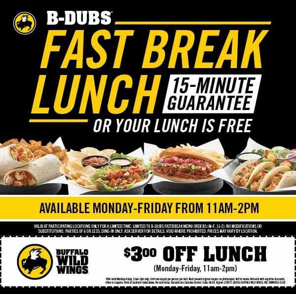  bdubs lunch special hours