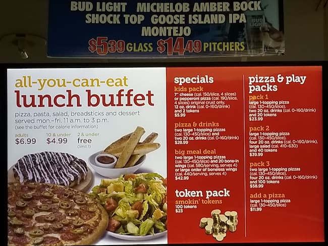 peter piper pizza buffet hours and price