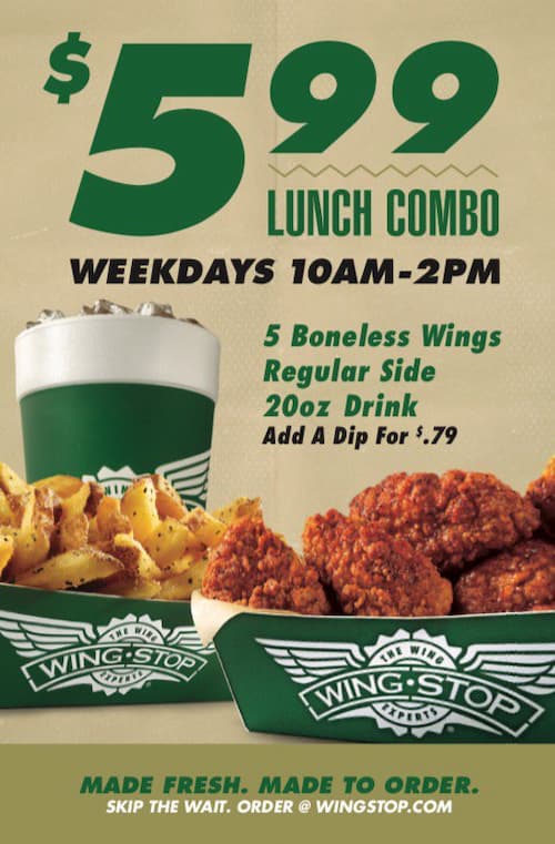wingstop lunch menu