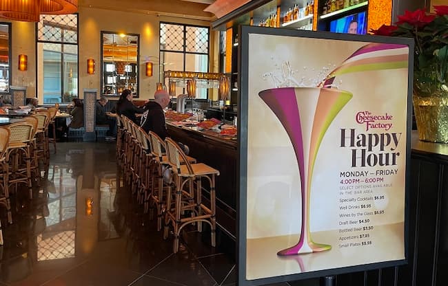  happy hours at cheesecake factory